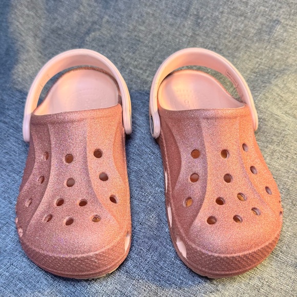 Pink rose glitter kids crocs EUC - Picture 10 of 10